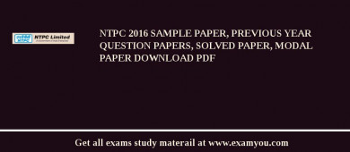 NTPC 2018 Sample Paper, Previous Year Question Papers, Solved Paper, Modal Paper Download PDF