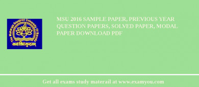 MSU 2018 Sample Paper, Previous Year Question Papers, Solved Paper, Modal Paper Download PDF