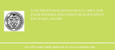 CCSU Professor 2018 Exam Syllabus And Exam Pattern, Education Qualification, Pay scale, Salary