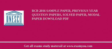 RCB 2018 Sample Paper, Previous Year Question Papers, Solved Paper, Modal Paper Download PDF