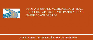 NHAI 2018 Sample Paper, Previous Year Question Papers, Solved Paper, Modal Paper Download PDF