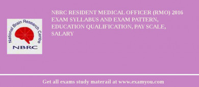 NBRC Resident Medical Officer (RMO) 2018 Exam Syllabus And Exam Pattern, Education Qualification, Pay scale, Salary