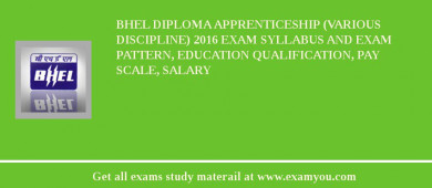 BHEL Diploma Apprenticeship (Various Discipline) 2018 Exam Syllabus And Exam Pattern, Education Qualification, Pay scale, Salary