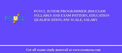PGVCL Junior Programmer 2018 Exam Syllabus And Exam Pattern, Education Qualification, Pay scale, Salary