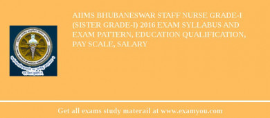 AIIMS Bhubaneswar Staff Nurse Grade-I (Sister Grade-I) 2018 Exam Syllabus And Exam Pattern, Education Qualification, Pay scale, Salary