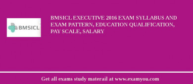 BMSICL Executive 2018 Exam Syllabus And Exam Pattern, Education Qualification, Pay scale, Salary