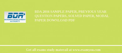 BDA 2018 Sample Paper, Previous Year Question Papers, Solved Paper, Modal Paper Download PDF