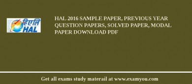 HAL 2018 Sample Paper, Previous Year Question Papers, Solved Paper, Modal Paper Download PDF