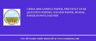 CRIDA 2018 Sample Paper, Previous Year Question Papers, Solved Paper, Modal Paper Download PDF