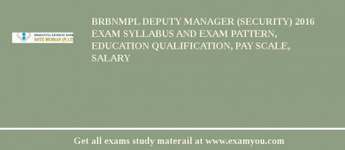 BRBNMPL Deputy Manager (Security) 2018 Exam Syllabus And Exam Pattern, Education Qualification, Pay scale, Salary