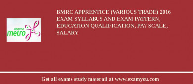 BMRC Apprentice (Various Trade) 2018 Exam Syllabus And Exam Pattern, Education Qualification, Pay scale, Salary