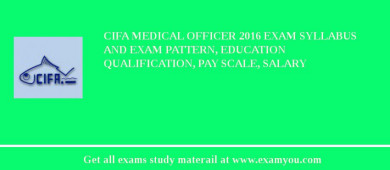 CIFA Medical Officer 2018 Exam Syllabus And Exam Pattern, Education Qualification, Pay scale, Salary