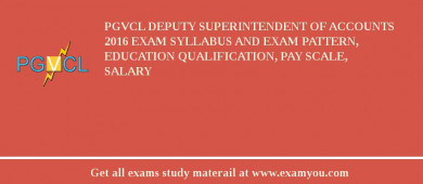 PGVCL Deputy Superintendent of Accounts 2018 Exam Syllabus And Exam Pattern, Education Qualification, Pay scale, Salary
