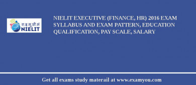NIELIT Executive (Finance, HR) 2018 Exam Syllabus And Exam Pattern, Education Qualification, Pay scale, Salary