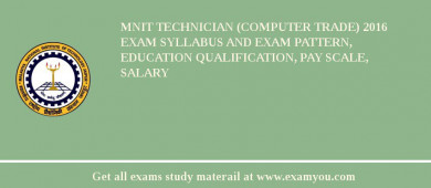 MNIT Technician (Computer Trade) 2018 Exam Syllabus And Exam Pattern, Education Qualification, Pay scale, Salary