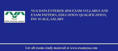 NUA Data Enterer 2018 Exam Syllabus And Exam Pattern, Education Qualification, Pay scale, Salary