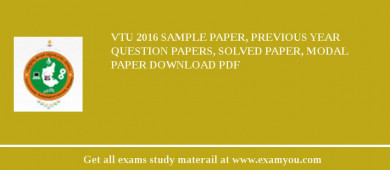 VTU 2018 Sample Paper, Previous Year Question Papers, Solved Paper, Modal Paper Download PDF