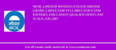 MOIL limited Winding Engine Driver Grade-I 2018 Exam Syllabus And Exam Pattern, Education Qualification, Pay scale, Salary