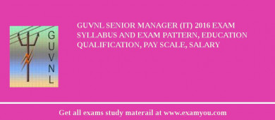 GUVNL Senior Manager (IT) 2018 Exam Syllabus And Exam Pattern, Education Qualification, Pay scale, Salary