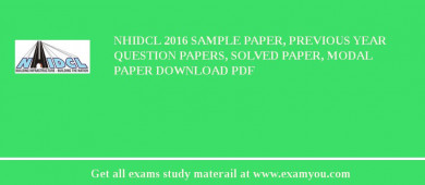 NHIDCL 2018 Sample Paper, Previous Year Question Papers, Solved Paper, Modal Paper Download PDF
