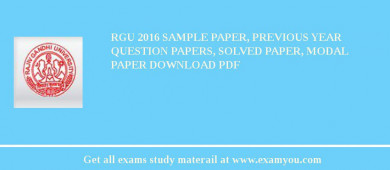 RGU 2018 Sample Paper, Previous Year Question Papers, Solved Paper, Modal Paper Download PDF