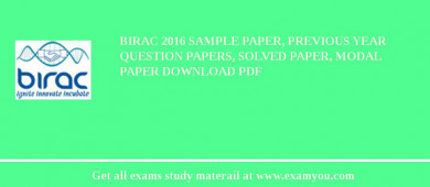 BIRAC 2018 Sample Paper, Previous Year Question Papers, Solved Paper, Modal Paper Download PDF