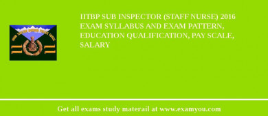 IITBP Sub Inspector (Staff Nurse) 2018 Exam Syllabus And Exam Pattern, Education Qualification, Pay scale, Salary