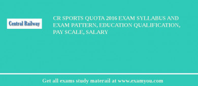CR Sports Quota 2018 Exam Syllabus And Exam Pattern, Education Qualification, Pay scale, Salary